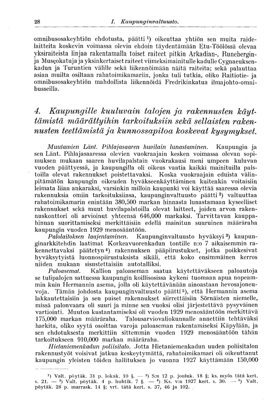 28 I. Kaupunginvaltuus to.