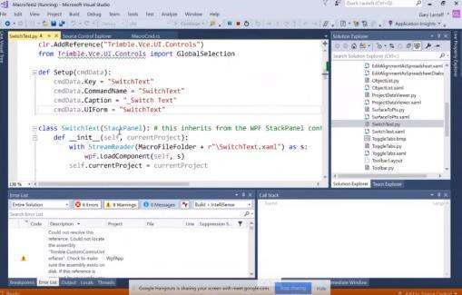 Lokalisointi - Trimble Macros Language (TML) TBC:n toimintojen luonti IronPython makroina