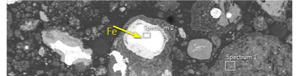 96 SEM image and EDX analysis for desulphurization scrap sample are shown in Figure 47