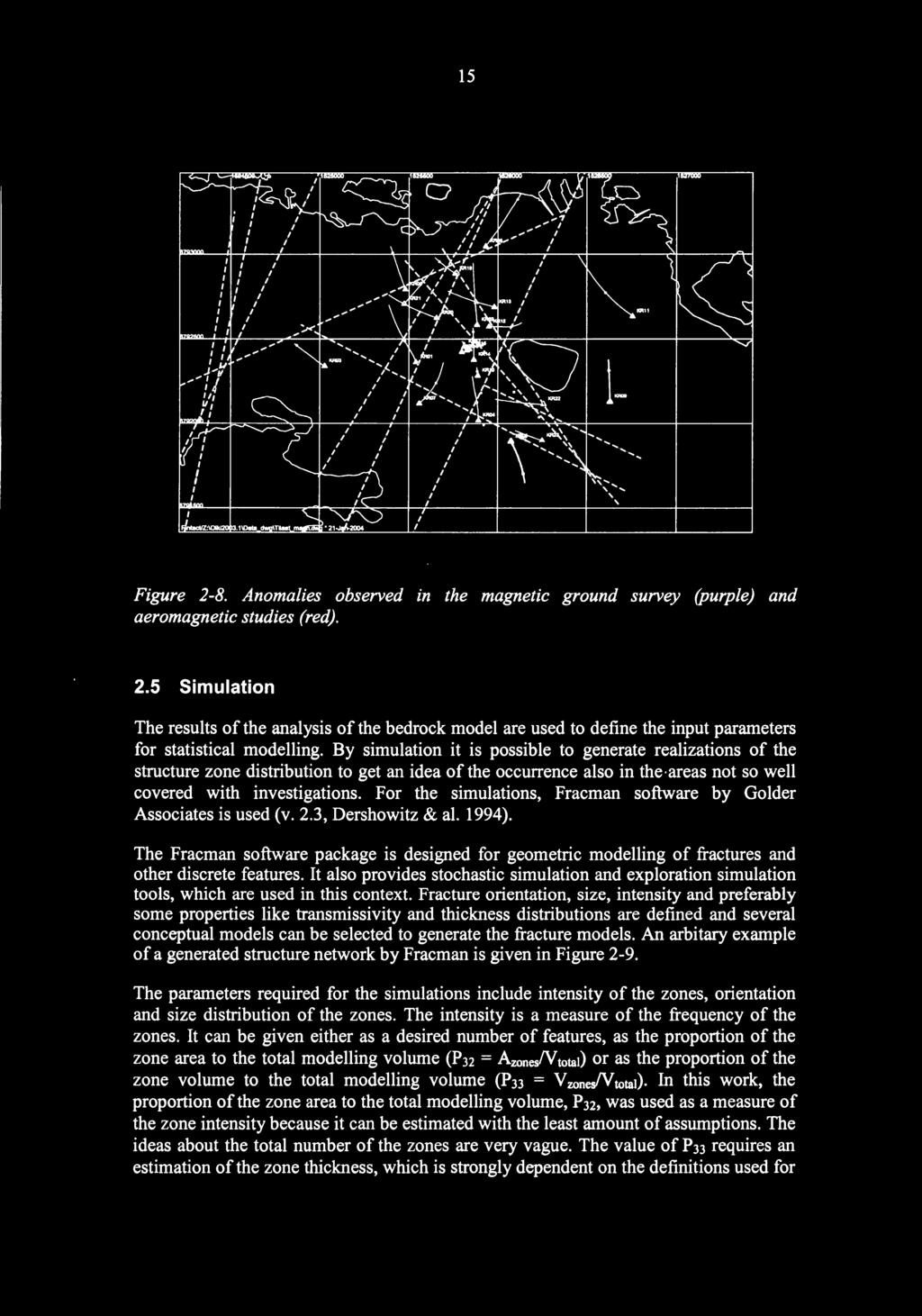 For the simulations, Fracman software by Golder Associates is used (v. 2., Dershowitz & al. 14).