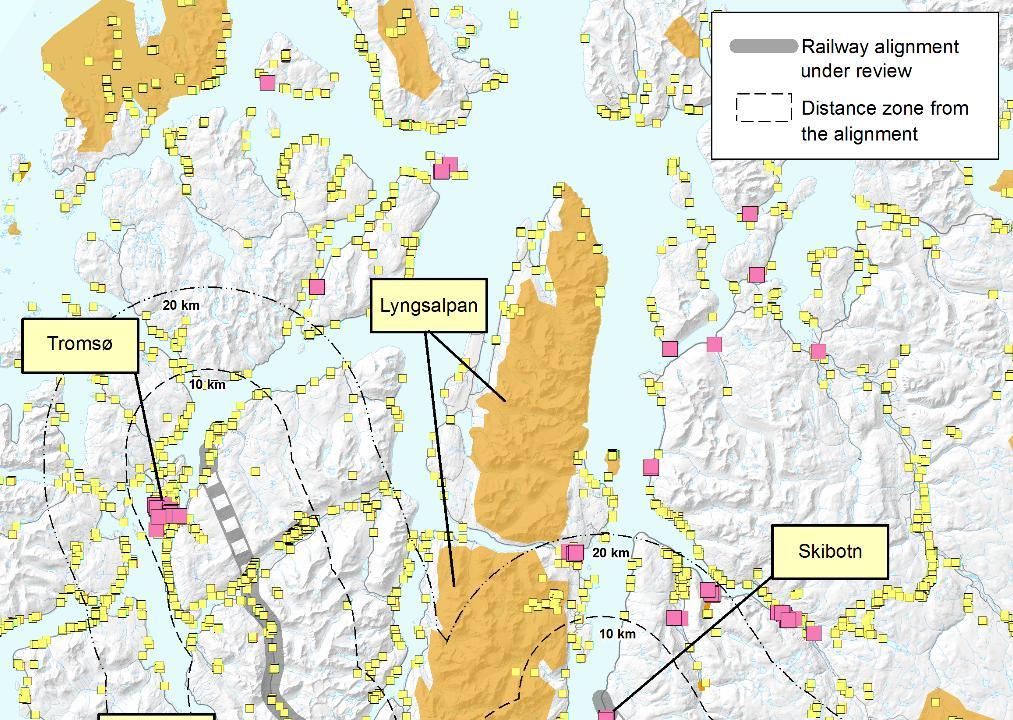 Raportti 38/68 Kuva 16. Arvokkaat maiseman ja kulttuuriperinnön kohteet Kilpisjärven ja Tromssan välillä. 4.2.