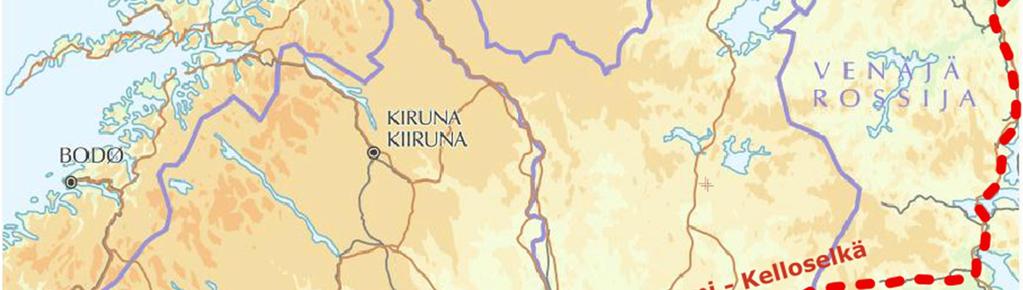 Raportti 54/68 tuntia kestävä 420 kilometrin ajomatka Murmanskiin Jäämeren rannalle. Reitin kokonaispituus Kemistä Murmanskiin on yhteensä noin 710 km. Kuva 29.