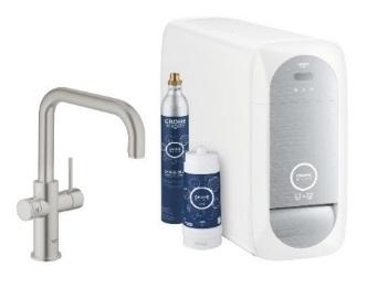 KEITTIÖHANAT Blue Home RST U- Juoksuputki Starter Kit GROHE StarLight -viimeistely GROHE SilkMove 28 mm:n keraaminen säätöosa Kääntyvä juoksuputki Kääntöalue 150 Kaksi erillistä ulostuloa