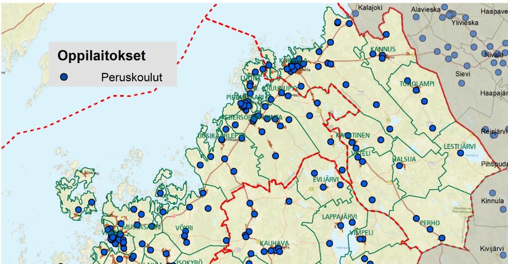 2.3. Oppilaitokset Peruskoulut Alueella sijaitsevat