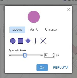 Täytä-valinnan kautta voit vaikuttaa visualisointisi värimaailmaan.