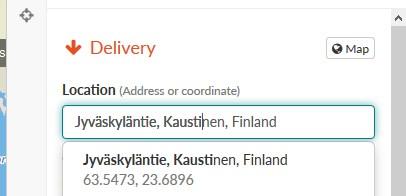 uuden osoit teen. Kir joi ta osoi te, ja osoi te tie to kan ta aut taa sinua etsimään oi kean si jain nin. Osoi te palk ki näyttää sekä osoit teen että koor di naa tit.