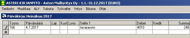 142/260 KÄYTTÖOHJEET Asteri Kirjanpito 14.3.