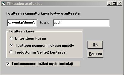 208/260 KÄYTTÖOHJEET Asteri Kirjanpito Tositteen kuva avautuu erilliseen uuteen ikkunaan. Tulosteeseen syntyy linkki tositteen kuvaan, jos olet poiminut selite2:een tositekuvan tiedostonimen.