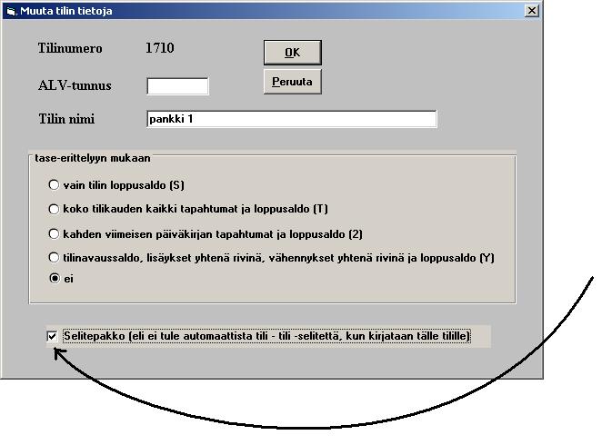 tapahtumiin on pakko syöttää selite, voit