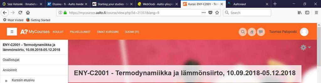 Tiedotus https://mycourses.aalto.fi/course/view.