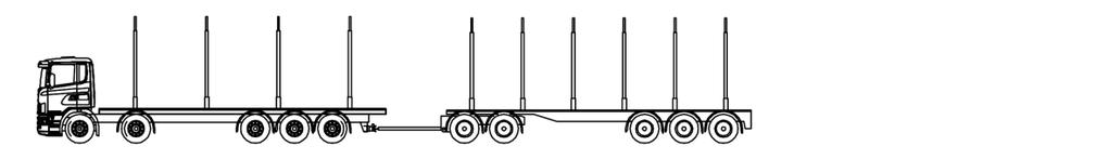 45 Viisiakselinen kuorma-auto ja täysperävaunu Viisiakselisen kuorma-auton ja täysperävaunun (KA+TPV) ajoneuvoyhdistelmän akselistomassat ovat 15,5 + 26,5 + 18 + 24 t, jolloin kokonaismassa on 84 t.