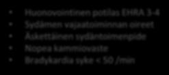 muuttaa Anamneesi ja status Oireet (kesto, vaikeusaste), muut riskitekijät, muu lääkitys EHRA-luokitus Kompensaatiossa? Sydämen auskultaatio, RR Usein tarvitaan myös UKG (iäkkäillä tarpeen?