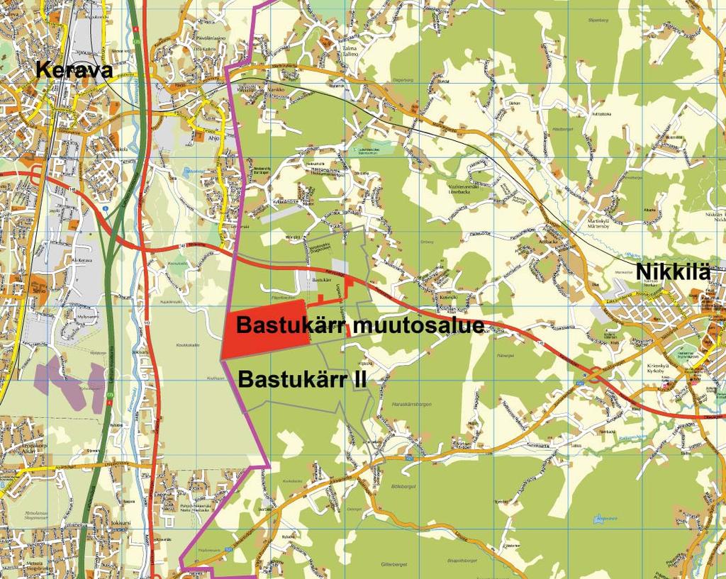 Suunnittelualue Asemaaavan muutosalueen oonaispinta-ala on noin 7 hehtaia. Alue sijaiee Sipoon M nylässä, Keravan rajan tuntumassa Bastuärr Freeway Logis c City-työpaiaalueella.