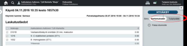 Istunnon valmistamisesta siirtyminen kertomukseen tai vastaanotolla tänään listaan Kun käyttäjä valmistaa istunnon, hänelle avautuu sivu, jossa voi joko hyväksyä istunnon tai palata istunnolle