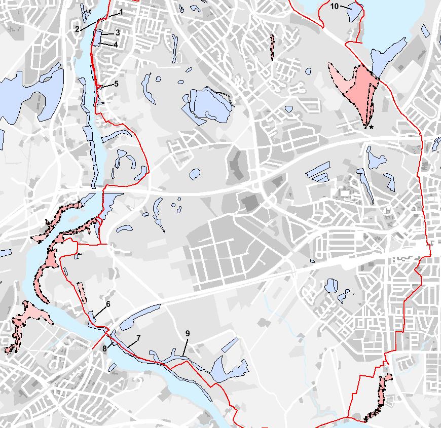 Arvokkaat luontokohteet Reitin alueelle on vuosina 2008 ja 2009 tehty Kouvolan ja Kuusankosken viherosayleiskaavojen yhteydessä luontoselvitykset, joissa on kuvattu luonnonsuojelu- ja Natura-alueet