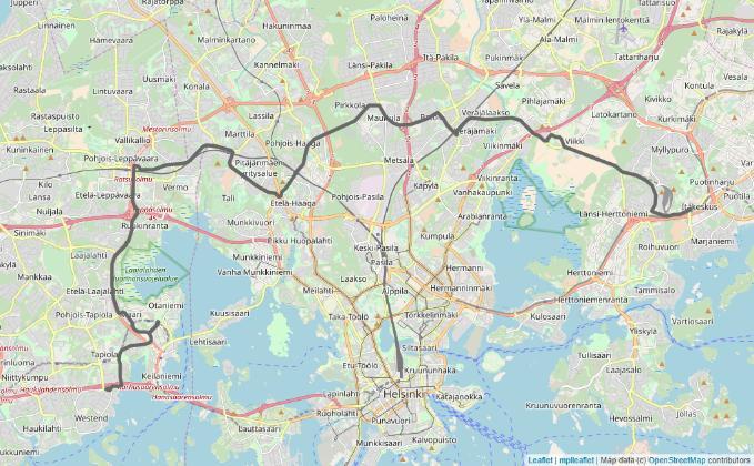 Euro VI diesel bussien todellisen ajon päästöt Mittaukset suoritettu Jokerilinjalla 550 Westend Itäkeskus Itäkeskus Westend Jokerilinja 550 ei täytä virallisen Euro VI päästövaatimuksen ISC