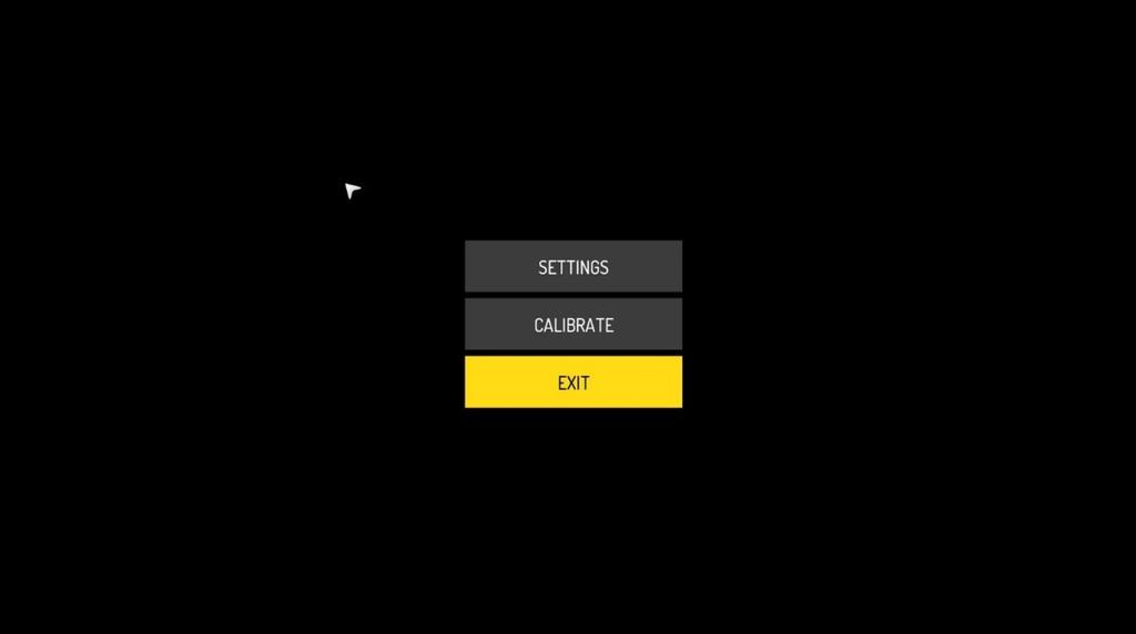 9 Kuva 8: Settings, Calibrate, Exit Klikkaa asetusvalikossa valintapainiketta Setup