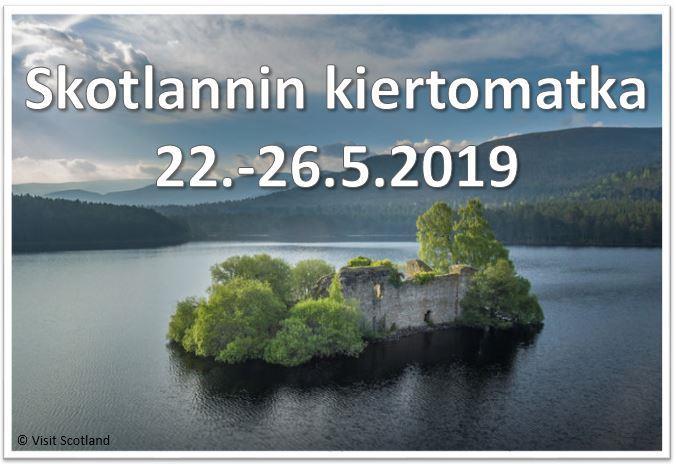 1 Lentoaikataulu: 22.5.2019 Helsinki Edinburgh 08:10 09:00 26.5. Edinburgh Helsinki 18:40 23:10 Matkan hinta: 1445 /hlö 2 hengen huoneessa.