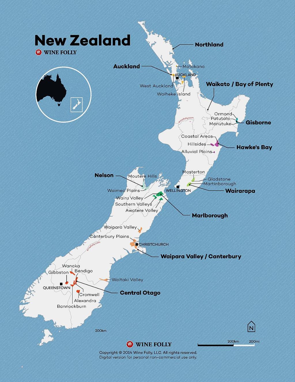 Sauvignon Blanc Etelä-Saarella: Marlborough Intensiiviset aromit: - passiohedelmää - karviaismarjaa - sitruunaheinää Nelson Hillitympiä viinejä: - trooppisia hedelmiä Waipara Valley Mineraalisia