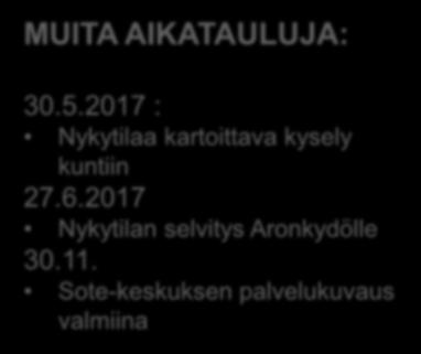 2017 paikalla työryhmän jäsenet ja varajäsenet palvelukuvauksen valmistelun aloittaminen