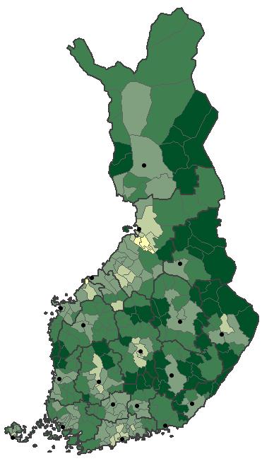 Lähde: Tilastokeskus Väestön keski-ikä kunnittain v. 2017 Vuonna 2017 Suomen väestön keski-ikä oli 42,7 vuotta (mediaani 46,2 v.).