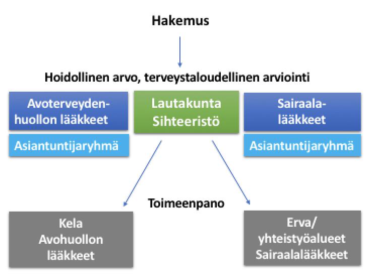 Kuva 3. Lääkevalmisteiden hoidollinen arviointi ja käyttöönotto.