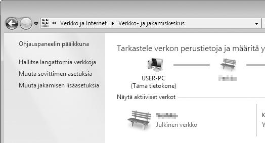 Windows 7 1 Avaa Verkko- ja jakamiskeskus.