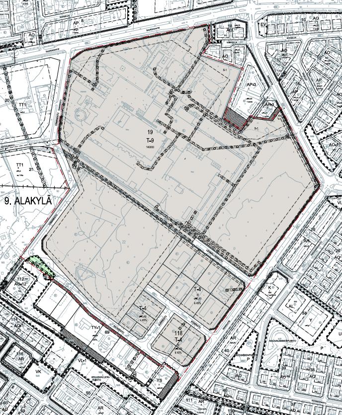 Asemakaavan selostus () Alakylä,. Kaupunginosa, korttelit (osa) ja 00 Asemakaavan muutos.0.0. Asemakaavaratkaisun vaihtoehdot ja niiden vaikutukset.