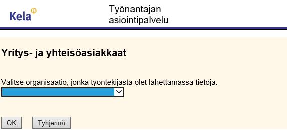 Työnantajan asiointipalvelun muutokset Kirjautumissivun muutokset 2/2 Organisaation nimi näytetään siten kun se on saatu Katso-palvelusta.