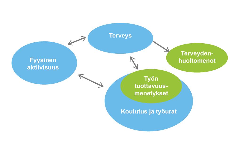 5.3 Vähäisen fyysisen aktiivisuuden yhteiskunnalliset kustannukset teollisuusmaissa Suomessa viimeisen kymmenen vuoden aikana asukasta kohden lasketut terveydenhuollon menot ovat kasvaneet noin 5 %