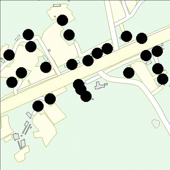 ): 0 0,5 km Kauppa: 0 0,5 km Analyysi kaavamerkinnän