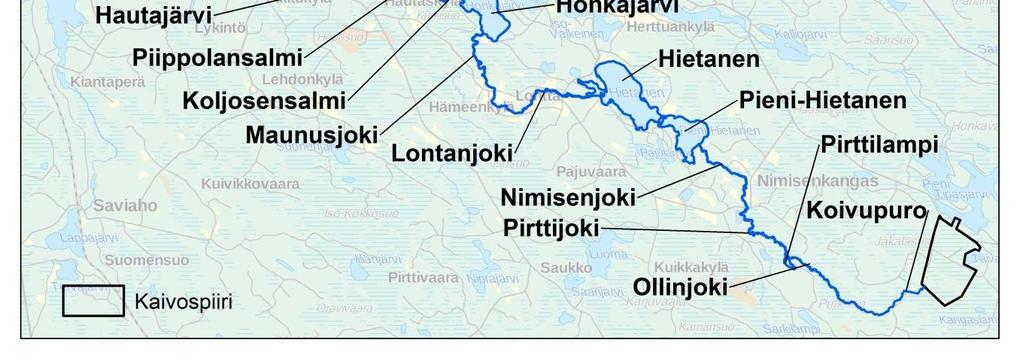 Koivupuro sijaitsee Nimisenjoen valuma-alueella. Koivupuron virtaamasta ei ole käytettävissä mittaustietoa.