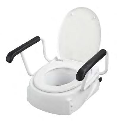 Hygienia WC-korottaja Linido käsituilla ja kannella korotus säädettävissä 85/125/165 mm 10659 Wc-korottaja nostaa wc-istuimen korkeutta siten, että jalkeille nouseminen helpottuu ja seisomaan nousu