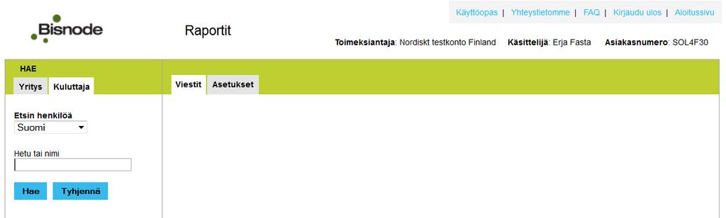 Kuluttajahaku Kuluttajaa voit hakea henkilötunnuksella tai nimellä. Bisnode suosittelee henkilötunnuksen käyttöä.