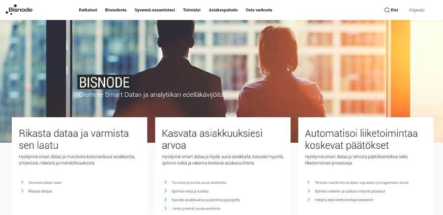 Kirjautuminen Bisnode-luottotietopalveluun Palveluun kirjaudutaan kotisivujemme www.bisnode.