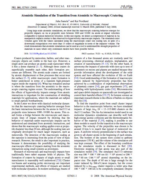 Physics Review Letters 2008