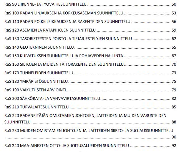 Ratasuunnitelman toimintaohjeen sisältö