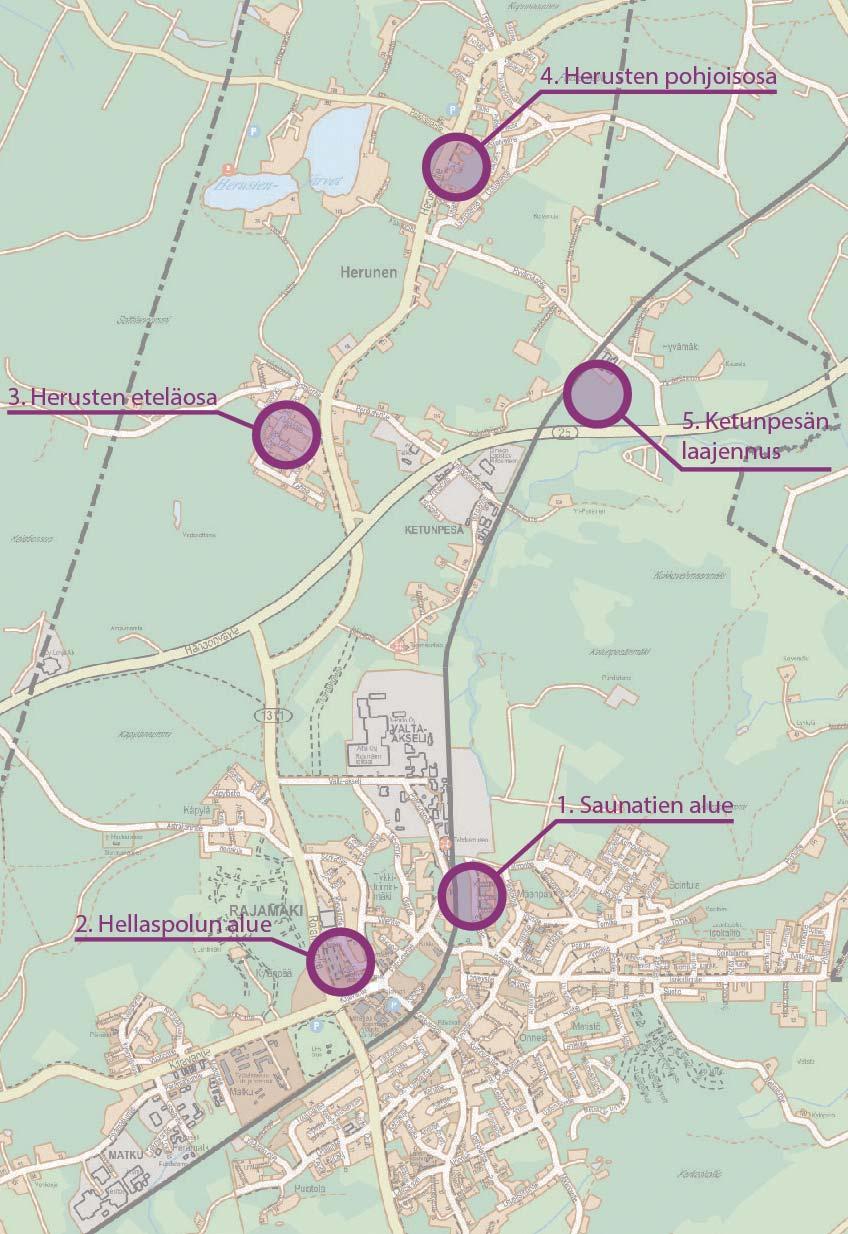 Kaavoituksen lähtökohtana on pientalovaltainen asuinalue, joka tiivistää taajamarakennetta. Alueella on sekä kunnan että yksityisten maanomistajien maita.