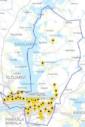 koko kaupungissa on yhteensä 53 koulutaloa (48 kaupunki + 5