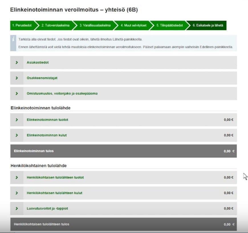 Osakeyhtiön veroilmoitus annetaan