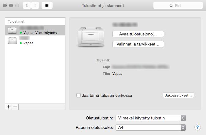 olevat asetukset ja napsauta OK.