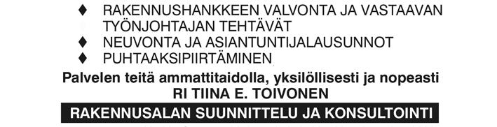 com Jarmo Rantamäki Laituritie 14 B, 28240 Pori 0400 645314 posti@jarmorantamaki.fi Heikki Santala Mikonkatu 3 a 25, 28100 Pori 0400 889546 heikki.santala@gmail.com Tiina E.Toivonen p.