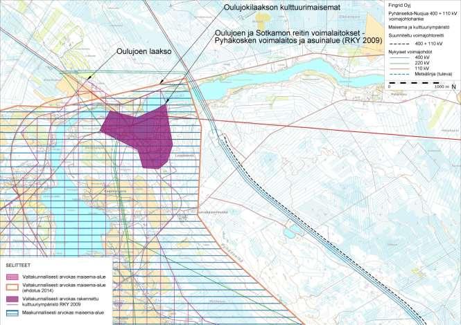 Nokkalan asuntoalue, sijoittuu lähimmillään noin 560 metrin etäisyydelle voimajohtoreitin Nuojuan päätepisteestä (kuvat 7.13 ja 7.17).