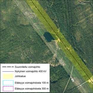 138 Ympäristövaikutusten arviointiselostus 8.2.4 Metsästys ja kalastus Kuva 8.14. Voimajohtoreittivaihtoehto A ylittää Repokankaan uimapaikan.