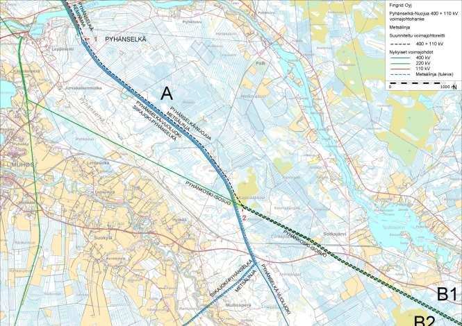 8 Ympäristövaikutusten arviointiselostus mukaan. Näin ollen kantaverkon voimajohtopylväiden rakentaminen ei edellytä maakäyttö- ja rakennuslain ja -asetuksen mukaisia lupia.