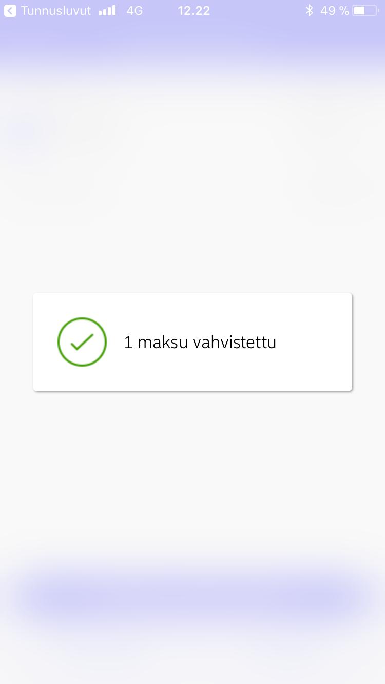 Laskun maksu mobiilipankilla 1. Kun olet varma että haluat vahvistaa maksut, näppäile nelinumeroinen tunnuslukusi 1. 2.