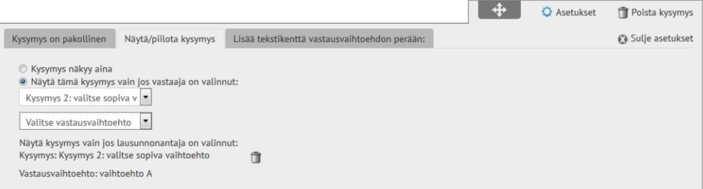 Muokkaa tekstikentän leveyttä vaihtamalla merkkimäärää 3. Jos haluat poistaa tekstikentän, klikkaa asetuksissa olevaa roskakori-ikonia 8.5.4 Millainen on hyvä kysymys?