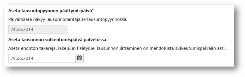 Vain ylempi, kaikille näkyvä päättymispäivämäärä on asetettu, ja se on mennyt umpeen Ł Ylempää päivämäärää ei voi muuttaa sen jälkeen kun päättymispäivämäärä on mennyt umpeen Ł Alempaa päivämäärää ei