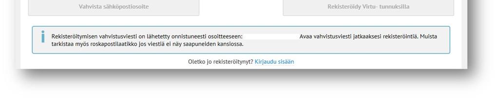 profiilin. Organisaation edustaja -roolin valitessaan käyttäjän on myös ilmoitettava organisaation nimi ja toimiala.