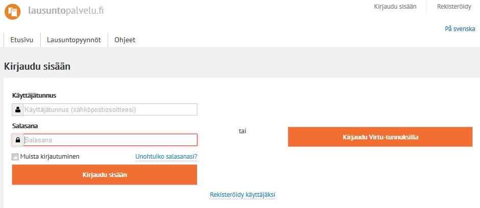 Tarkemmat ohjeet pääkäyttäjän nimeämiseksi, tiedot pääkäyttäjän roolista ja tehtävistä sekä ohjeet lausuntopalvelu.